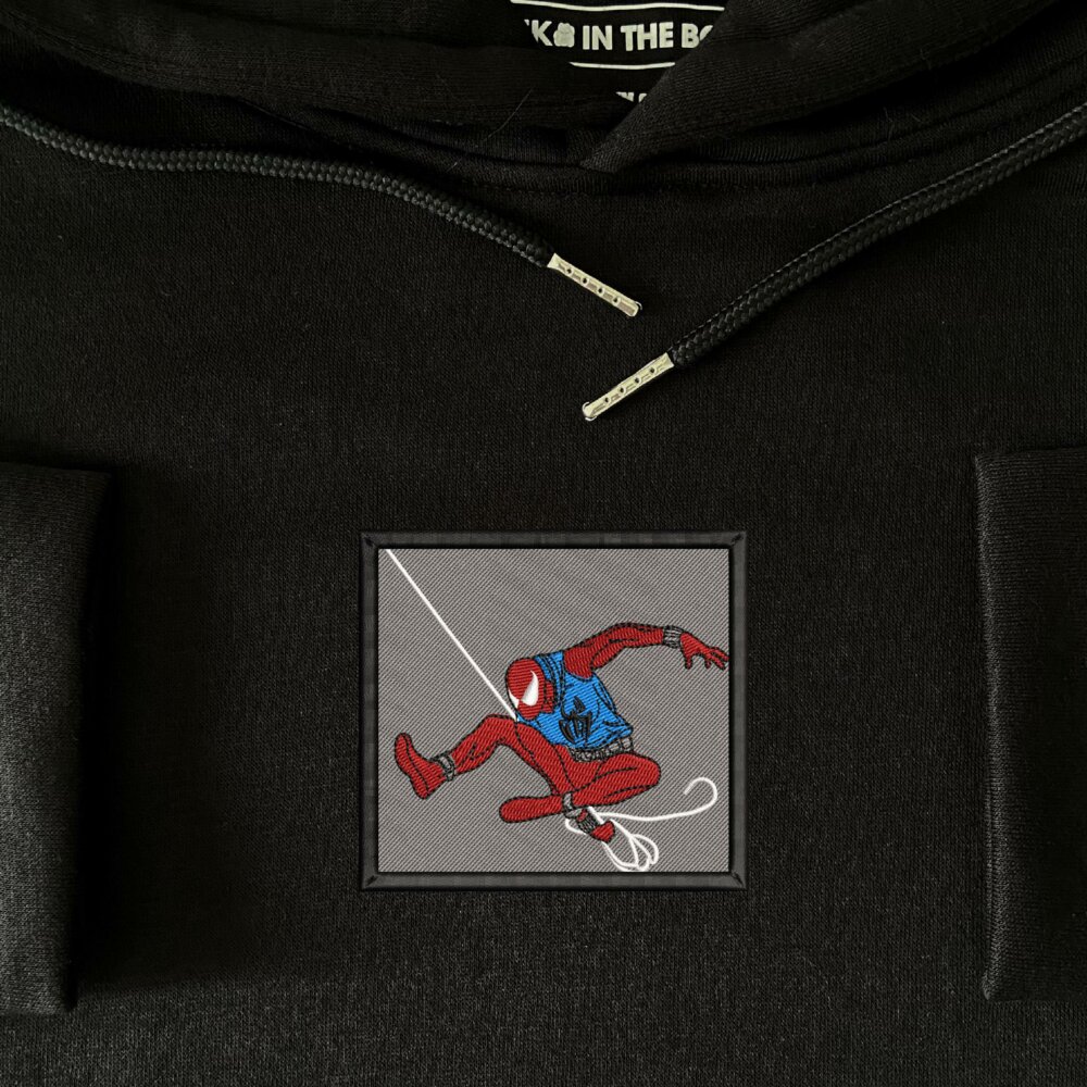 Hero Spider Art Embroidered Hoodie Black (4)