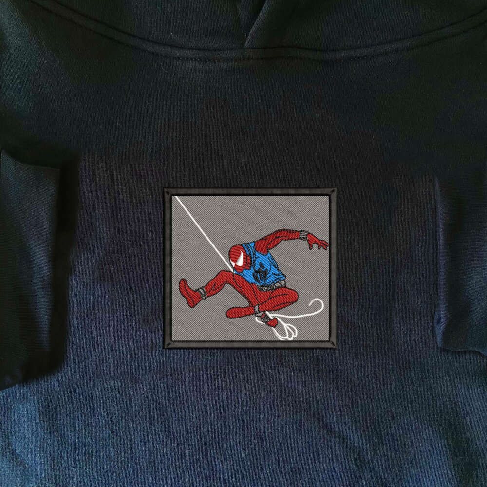 Hero Spider Art Embroidered Hoodie Navy (1)