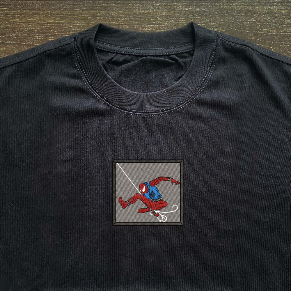 Hero Spider Art Embroidered T shirt Black (3) Thumbnails T shirt Gallery