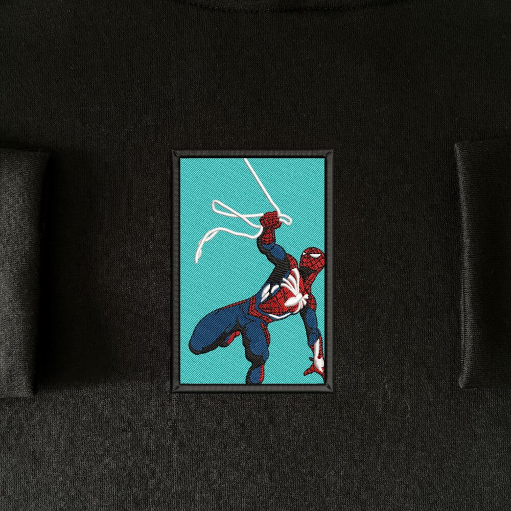 Heroic Webslinger Art Embroidered Hoodie Black (1) Main Thumbnails Sweatshirt