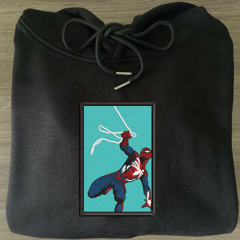 Heroic Webslinger Art Embroidered Hoodie Black (3)