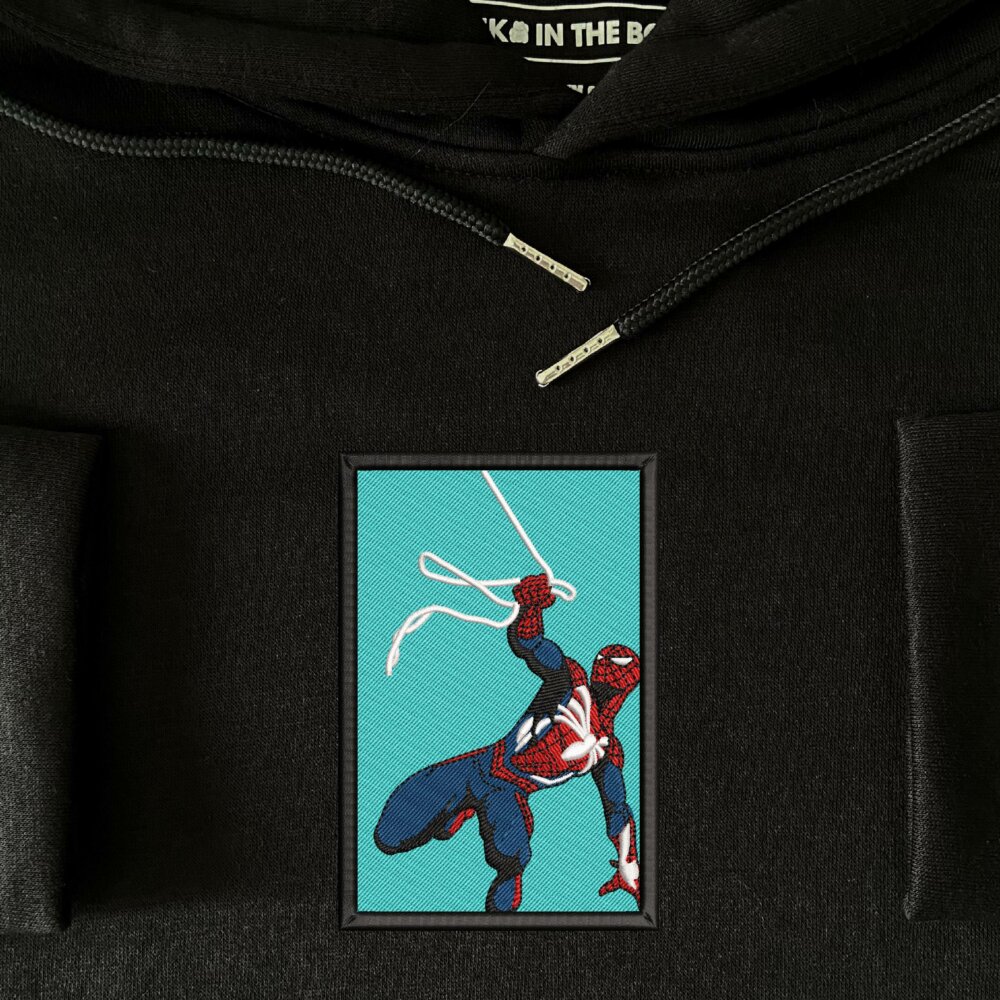 Heroic Webslinger Art Embroidered Hoodie Black (4)