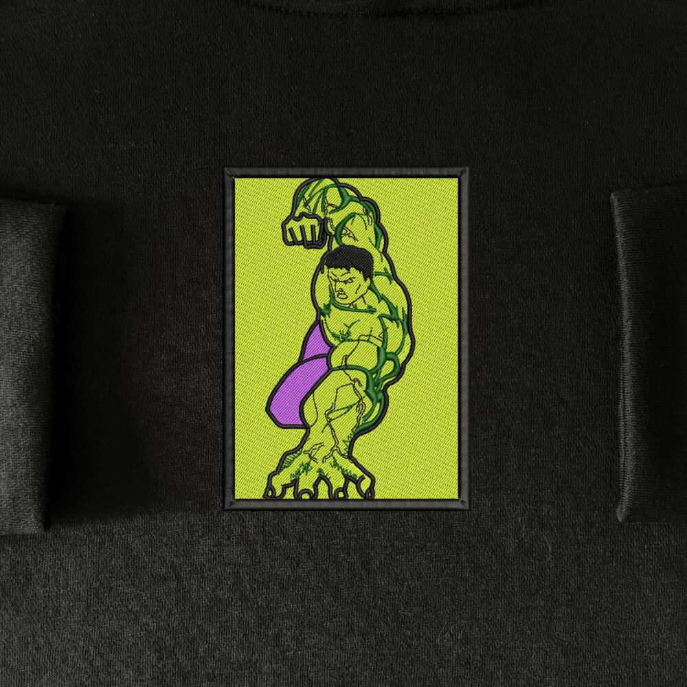 Hulk Art Embroidered Hoodie Black (1) Main Thumbnails Sweatshirt