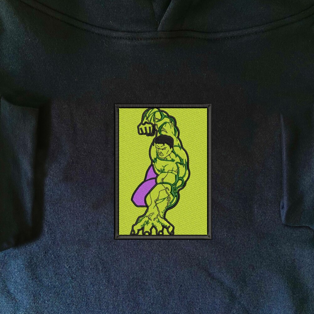 Hulk Art Embroidered Hoodie Navy (1)