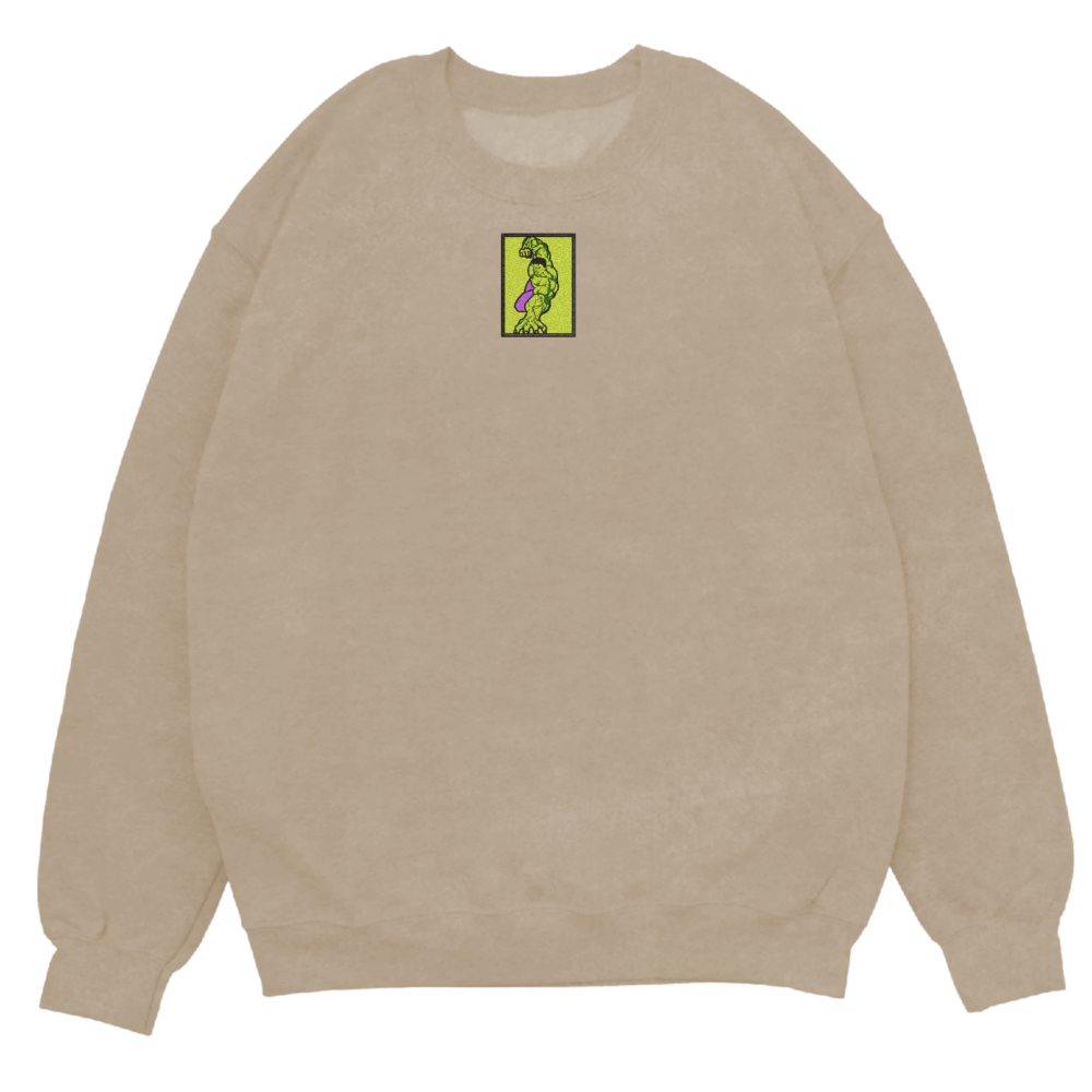 Hulk Art Embroidered Sweatshirt Sand