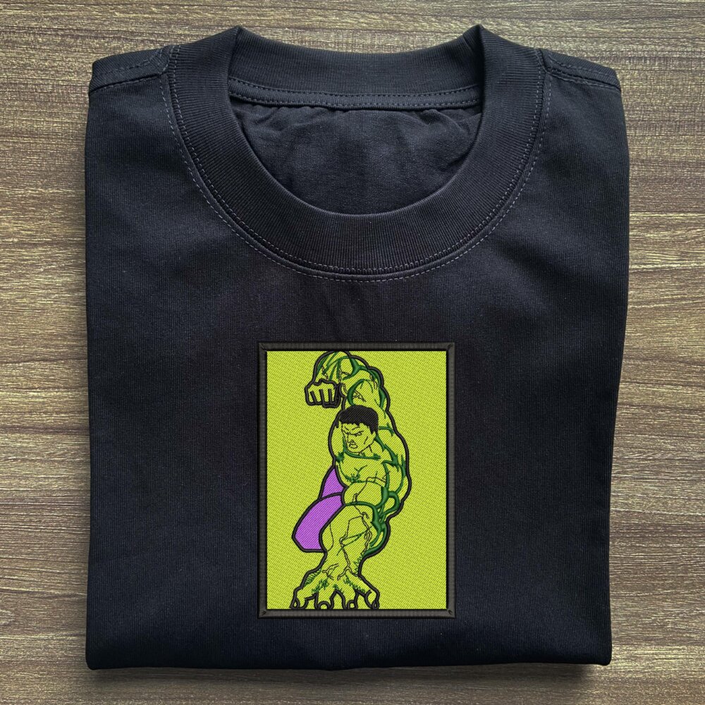 Hulk Art Embroidered T shirt Black (2) Main Thumbnails T shirt