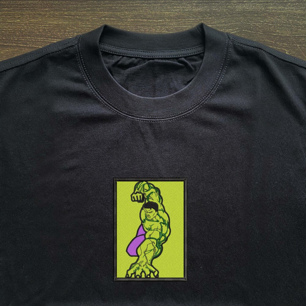 Hulk Art Embroidered T shirt Black (3) Thumbnails T shirt Gallery