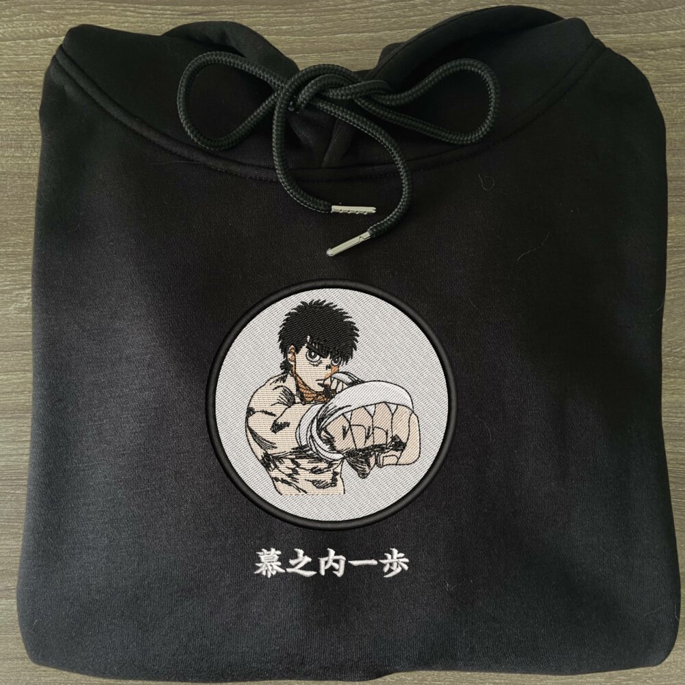 Ippo Art Embroidered Hoodie Black (3)