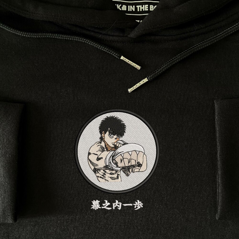 Ippo Art Embroidered Hoodie Black (4)