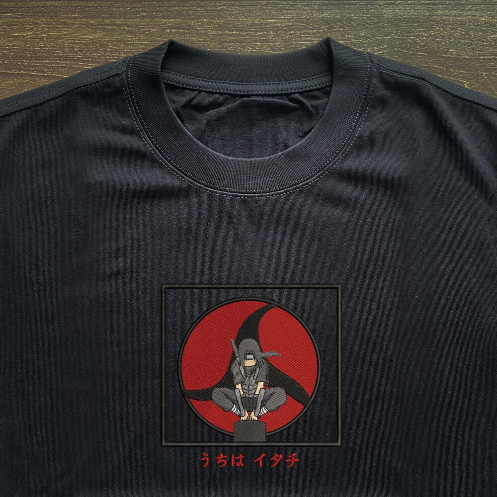 Itachi Art Embroidere Black T shirt (2) Thumbnails T shirt Gallery