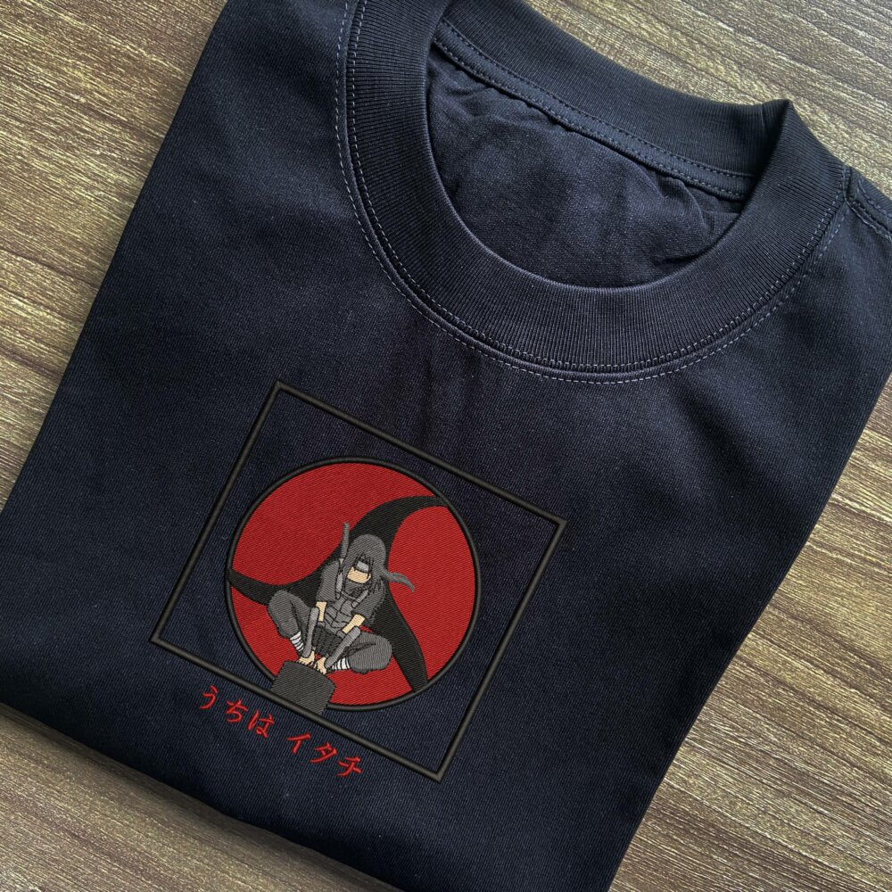 Itachi Art Embroidere Black T shirt (3) Thumbnails T shirt Gallery 2