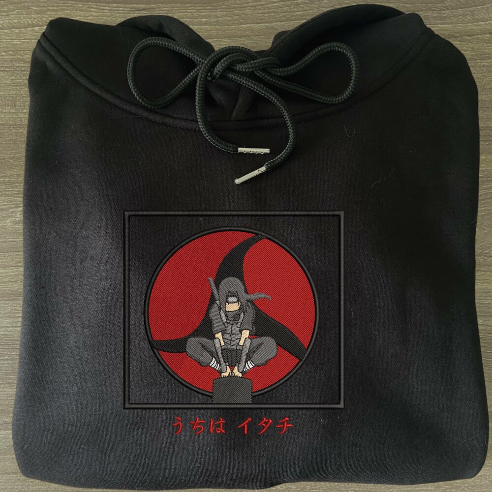 Itachi Art Embroidere Hoodie Black (2)