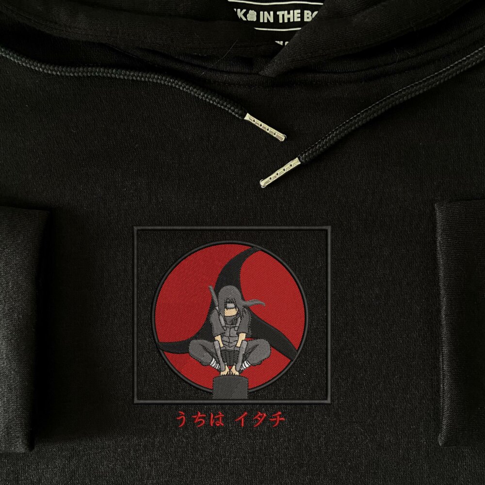 Itachi Art Embroidere Hoodie Black (3)