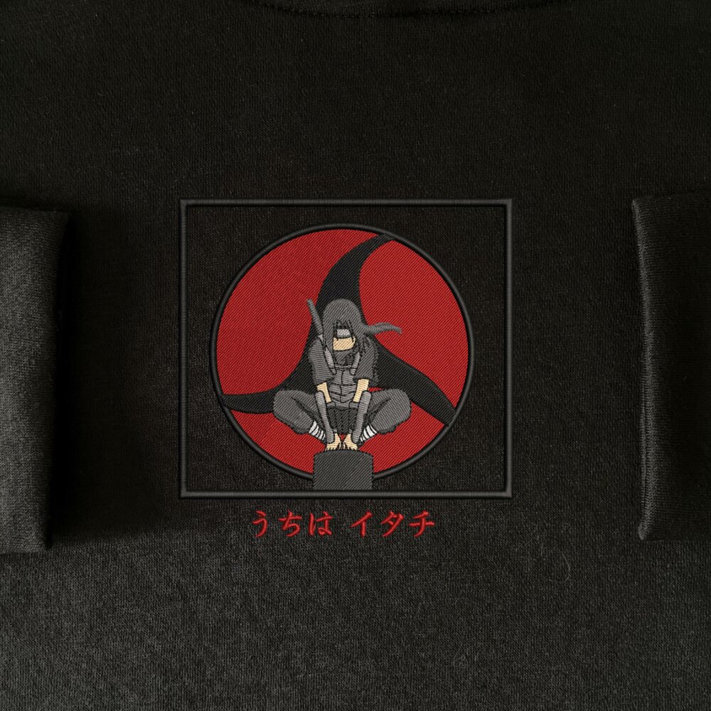 Itachi Art Embroidere Hoodie Black (4) Main Thumbnails Sweatshirt