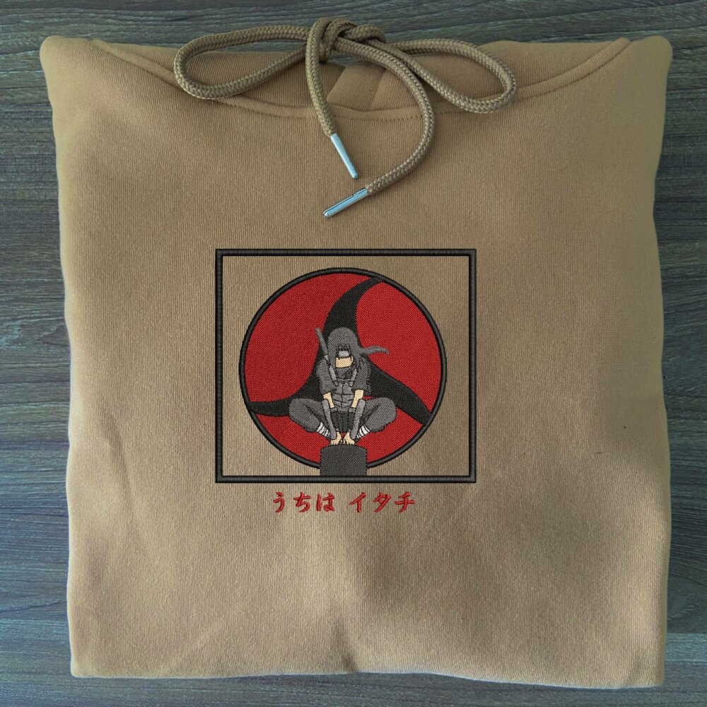 Itachi Art Embroidere Hoodie Sand (3)