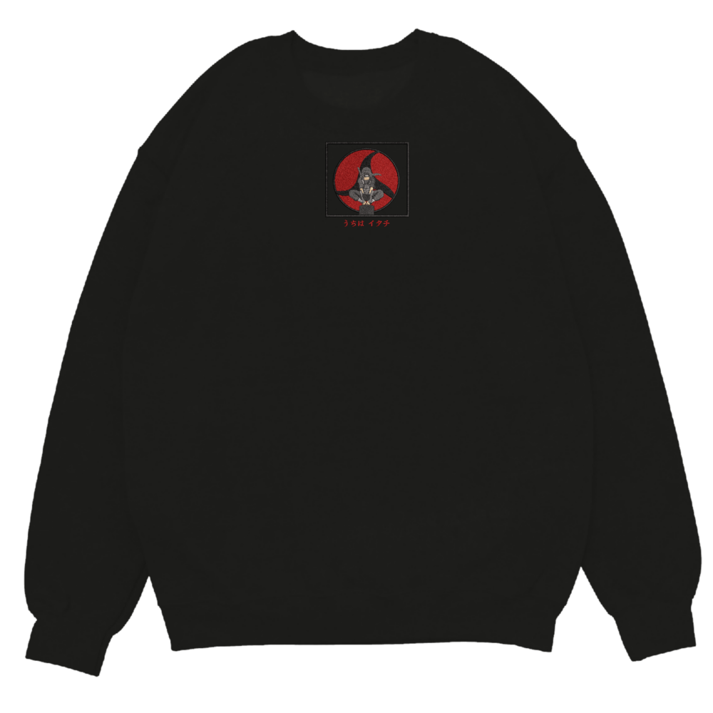 Itachi Art Embroidere Sweatshirt Black