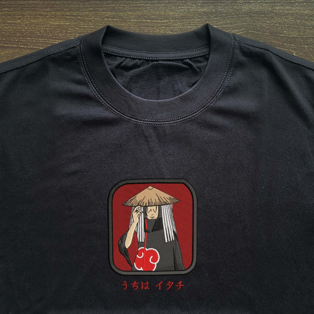 Itachi Sacrificial Shinobi Art Embroidere Black T shirt (3) Thumbnails T shirt Gallery