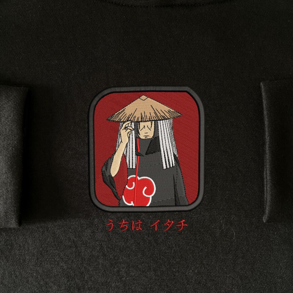 Itachi Sacrificial Shinobi Art Embroidere Hoodie Black (4) Main Thumbnails Sweatshirt