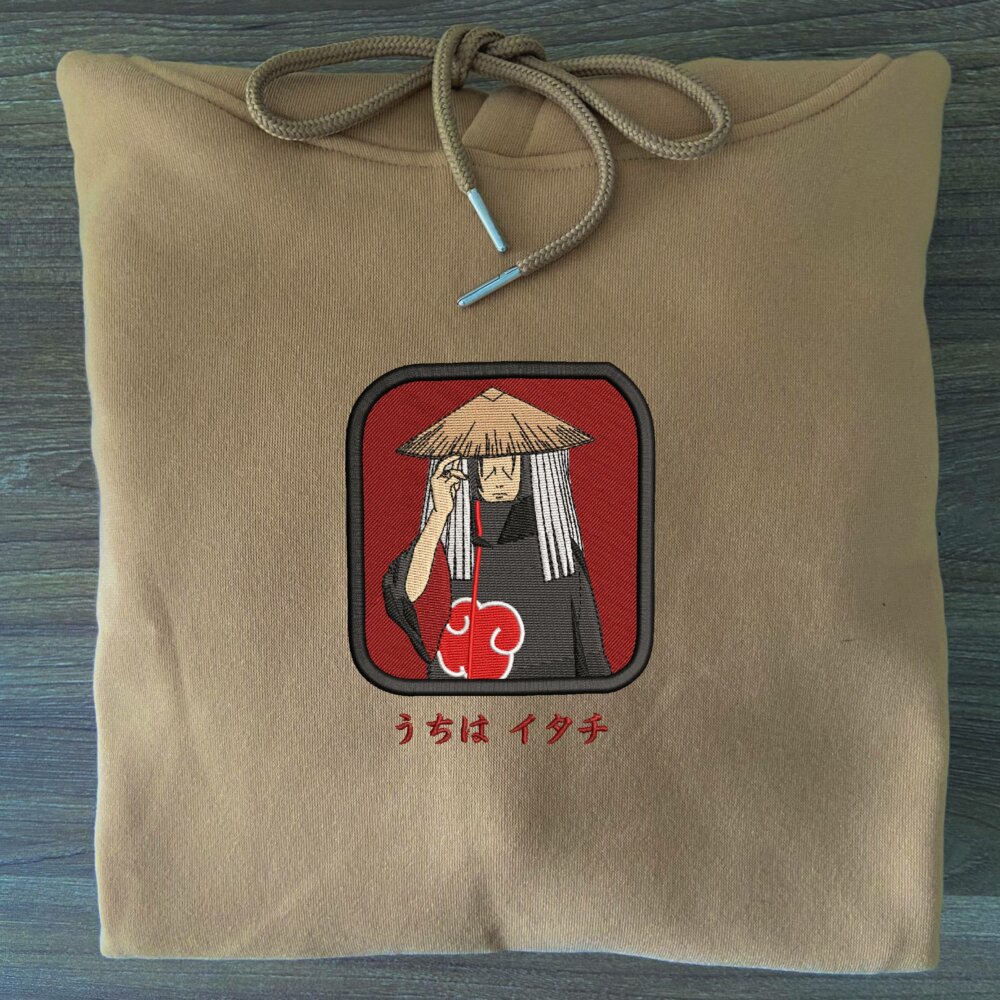 Itachi Sacrificial Shinobi Art Embroidere Hoodie Sand (3)