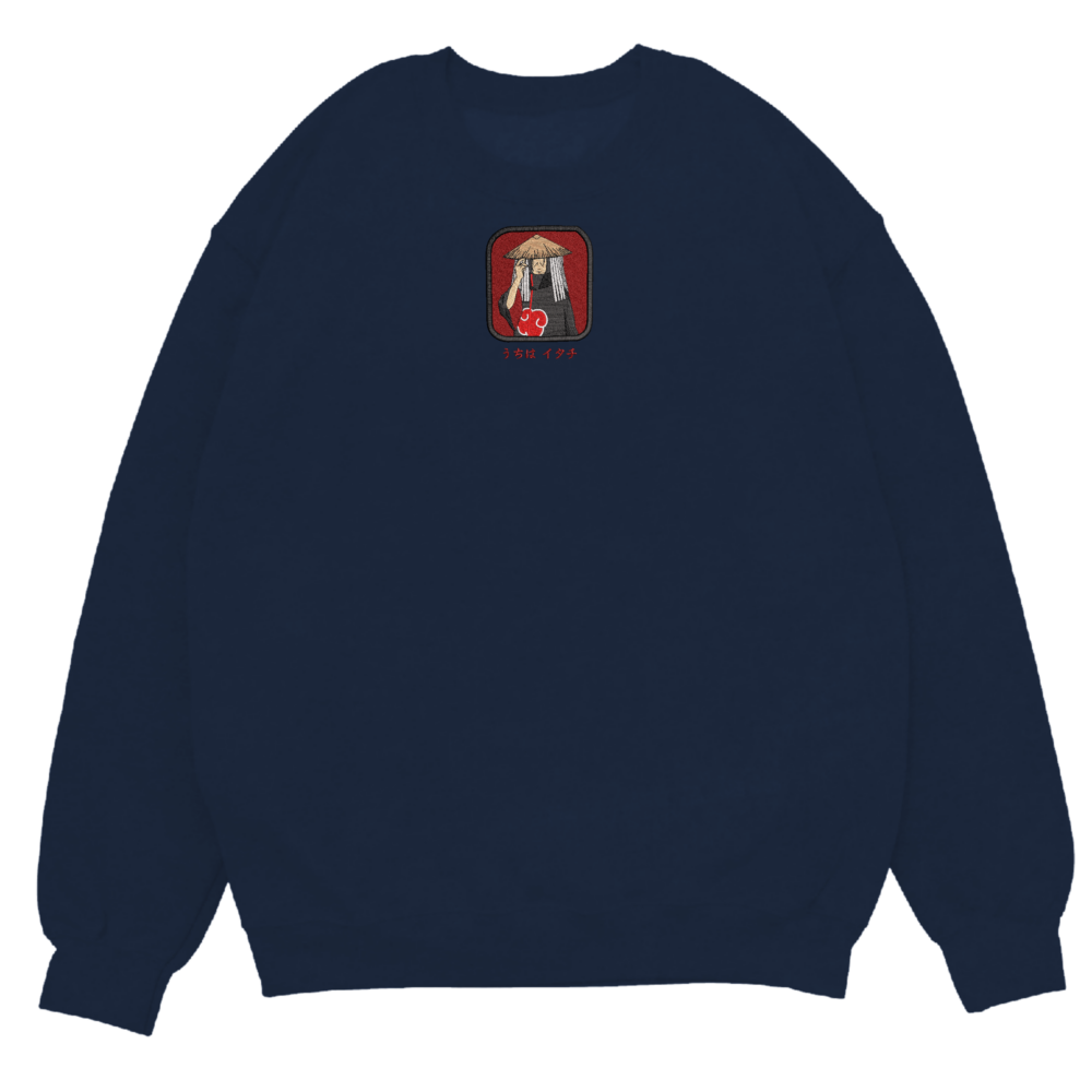 Itachi Sacrificial Shinobi Art Embroidere Sweatshirt Navy