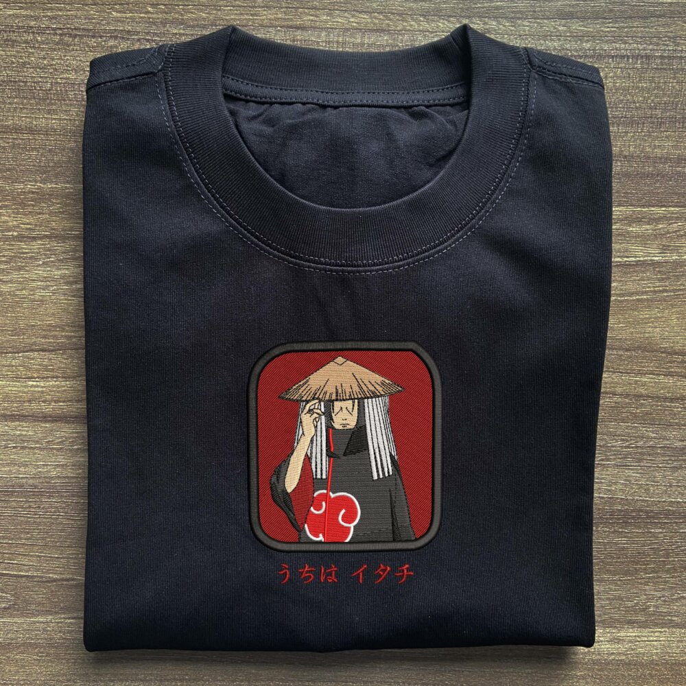 Itachi Sacrificial Shinobi Art Embroidered Black T shirt (2) Main Thumbnails T shirt