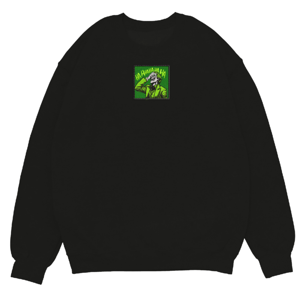 Joker Art Embroidered Sweatshirt Black