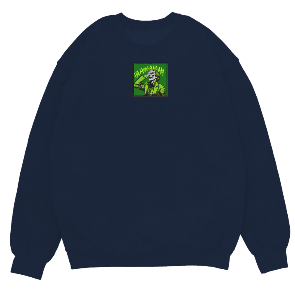 Joker Art Embroidered Sweatshirt Navy