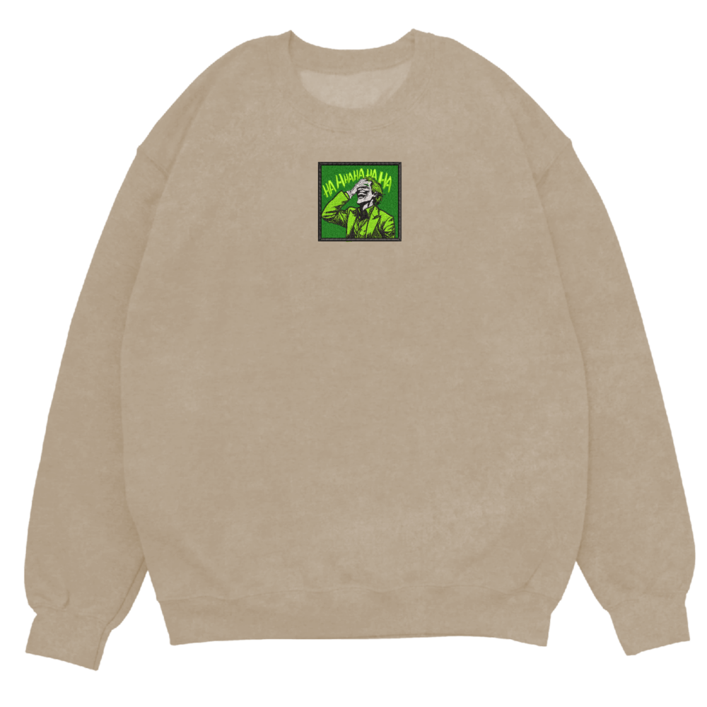 Joker Art Embroidered Sweatshirt Sand