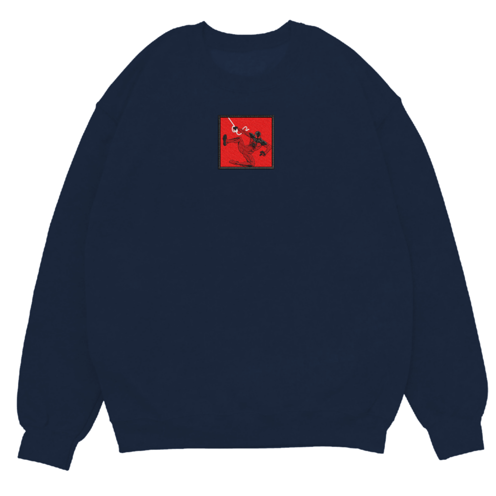 Kaine spiderman Art Embroidered Sweatshirt Navy