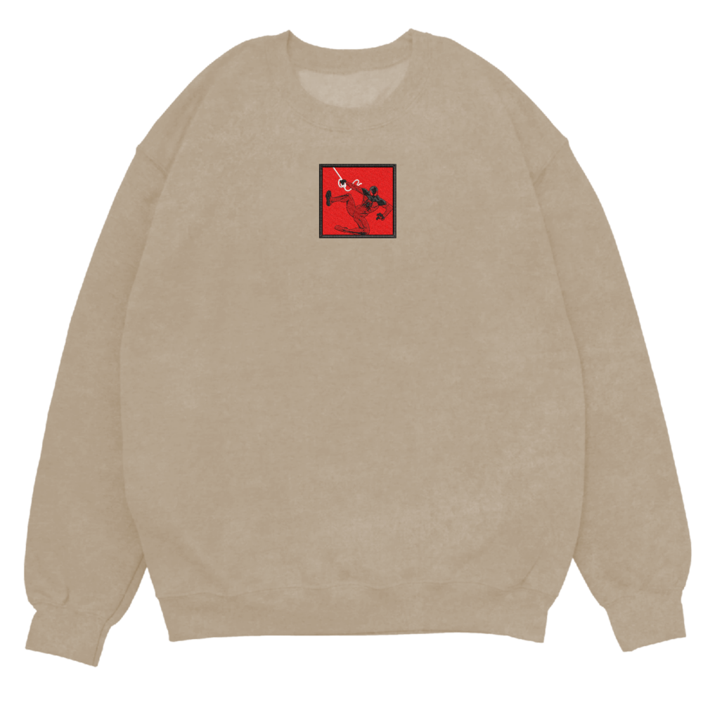 Kaine spiderman Art Embroidered Sweatshirt Sand