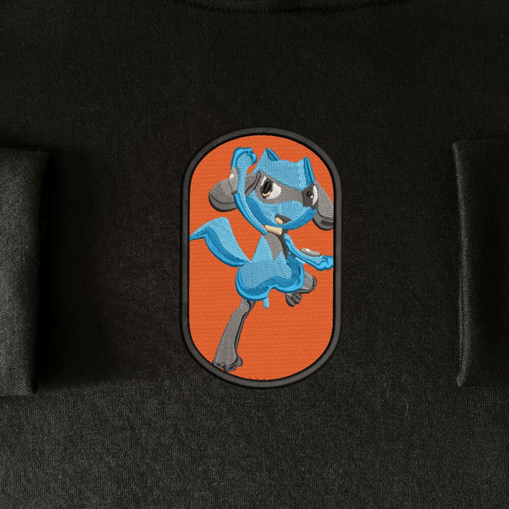 Lucario Art Embroidered Hoodie Black (1) Main Thumbnails Sweatshirt