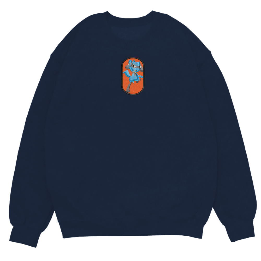 Lucario Art Embroidered Sweatshirt Navy