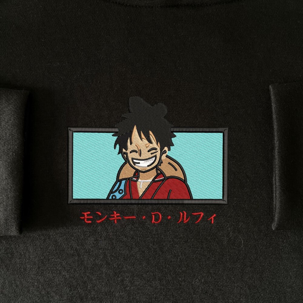 Luffy Art Embroidere Hoodie Black (4) Main Thumbnails Sweatshirt