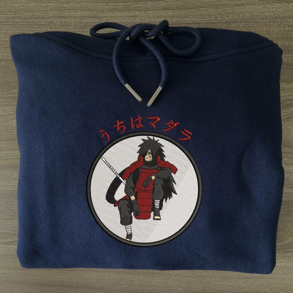 Madara Art Embroidered Hoodie Navy (3)