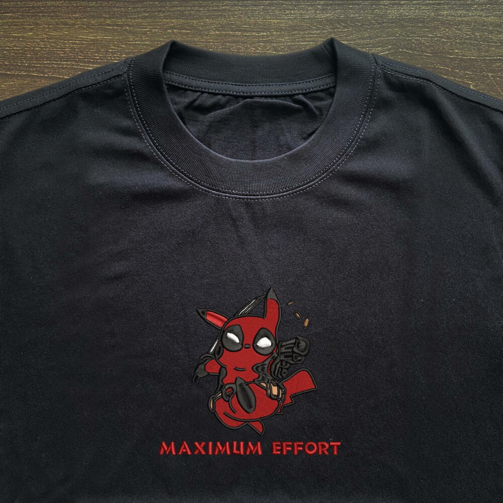 Maximum Effort Art Embroidered Black T shirt (2) Thumbnails T shirt Gallery