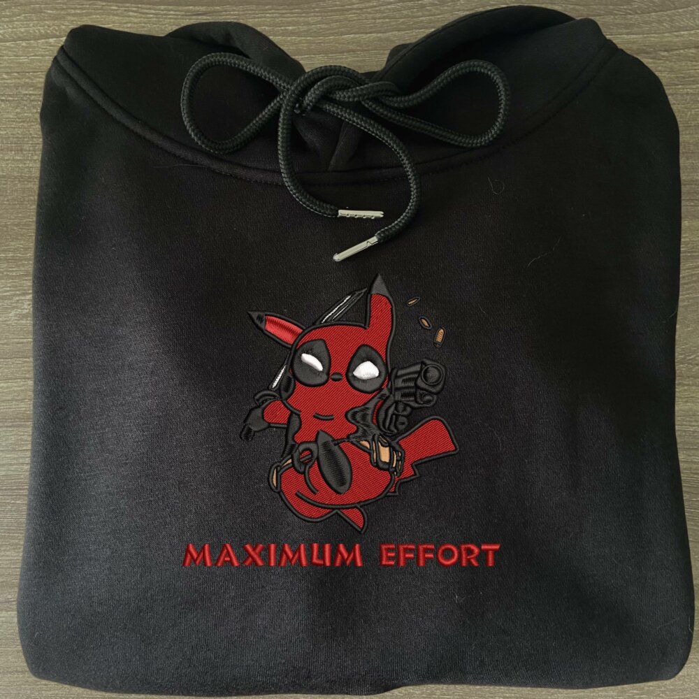 Maximum Effort Art Embroidered Hoodie Black (2)