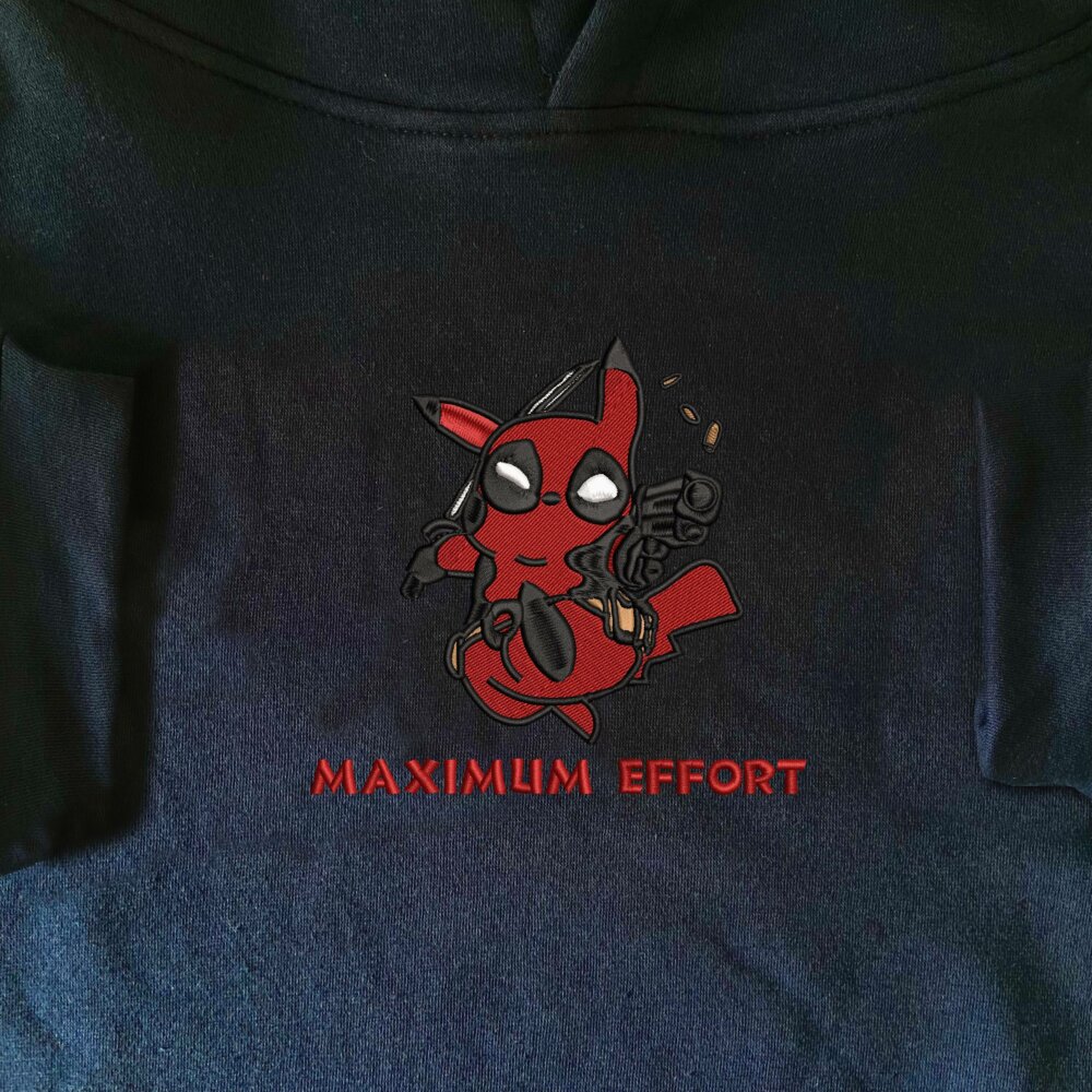 Maximum Effort Art Embroidered Hoodie Navy (1)