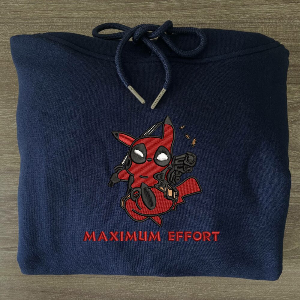 Maximum Effort Art Embroidered Hoodie Navy (3)