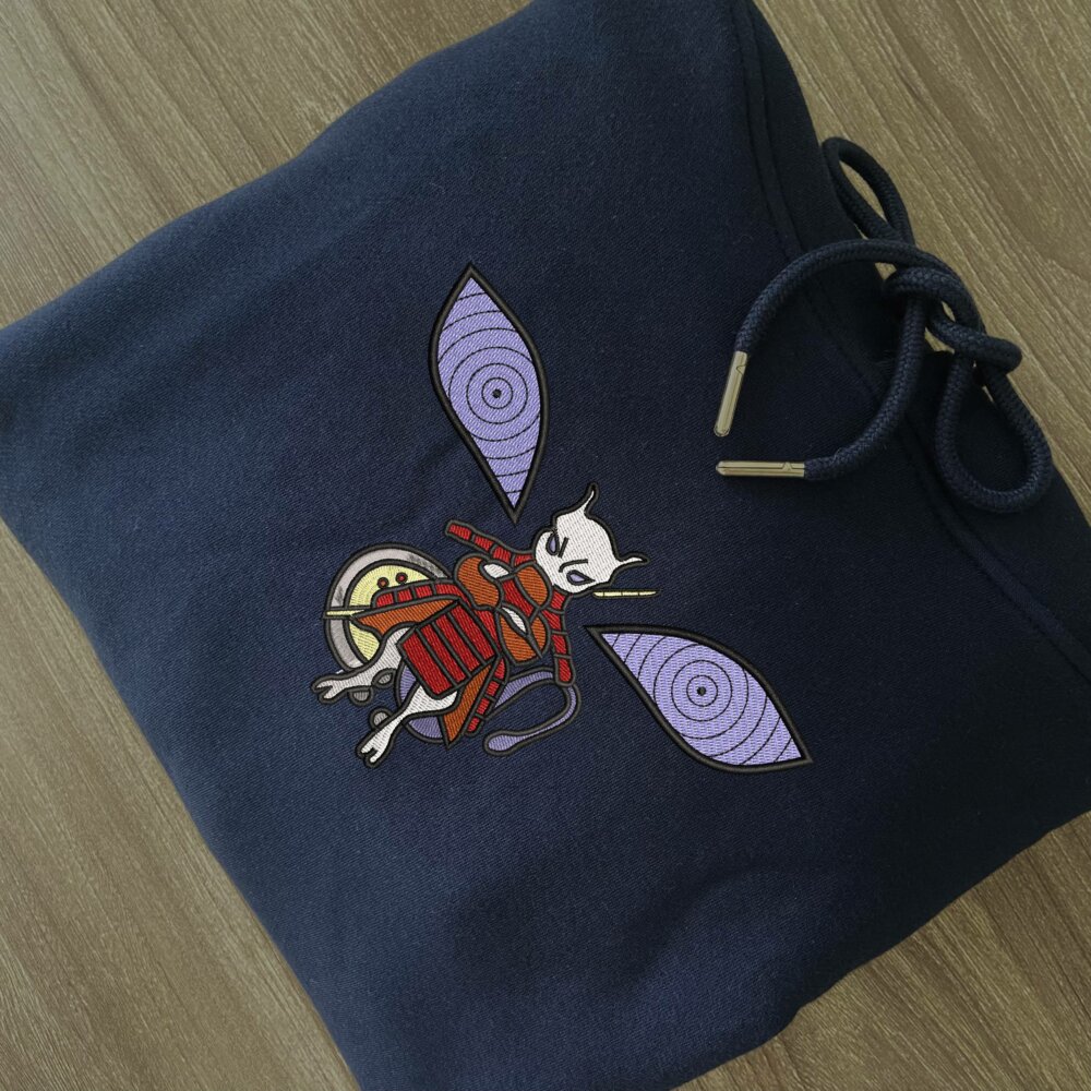 Mewtwo Madara Art Embroidered Hoodie Navy (2)