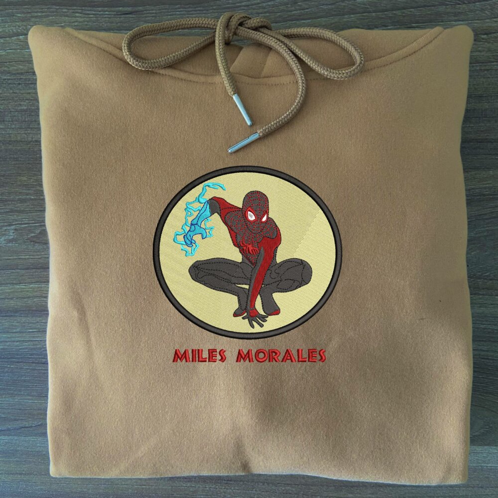 Miles Morales Spider art Embroidere Hoodie Sand (3)