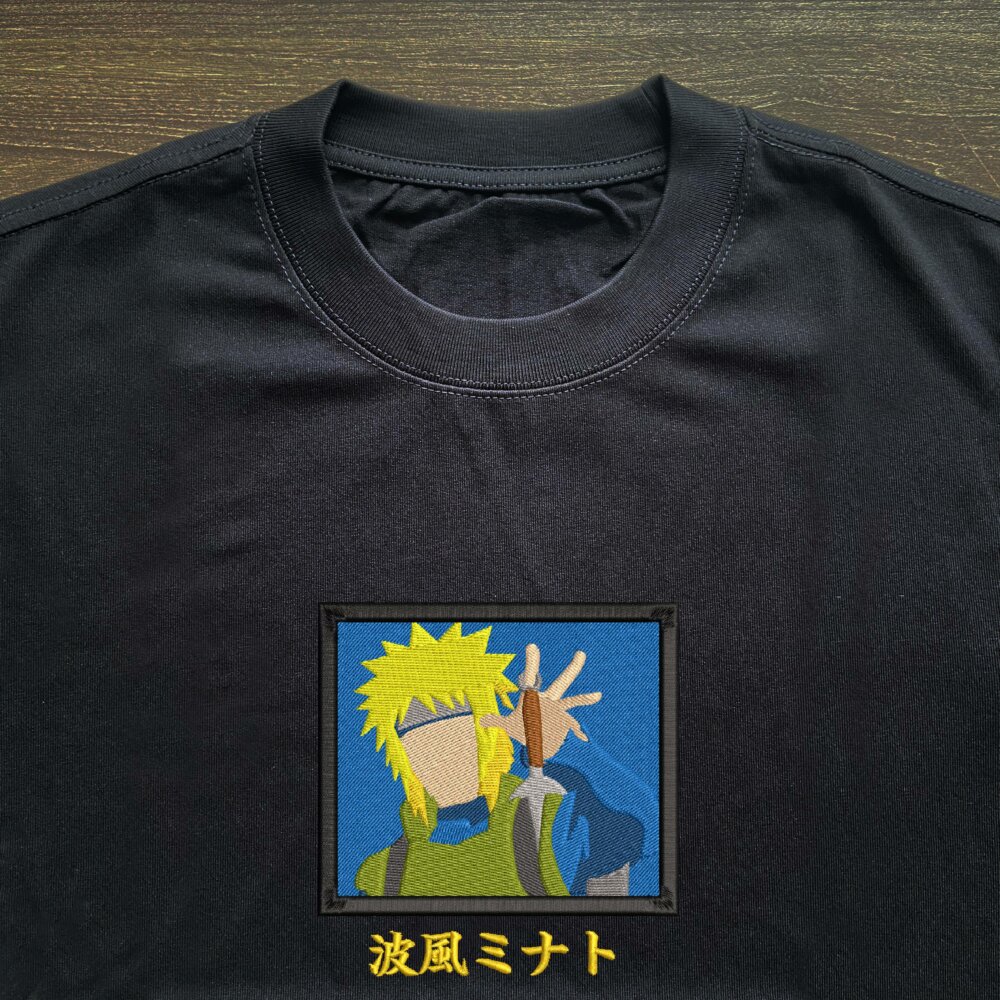 Minato Art Embroidered T shirt Black (3) Thumbnails T shirt Gallery