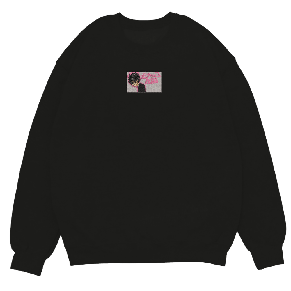 Mob spycho Art Embroidered Sweatshirt Black