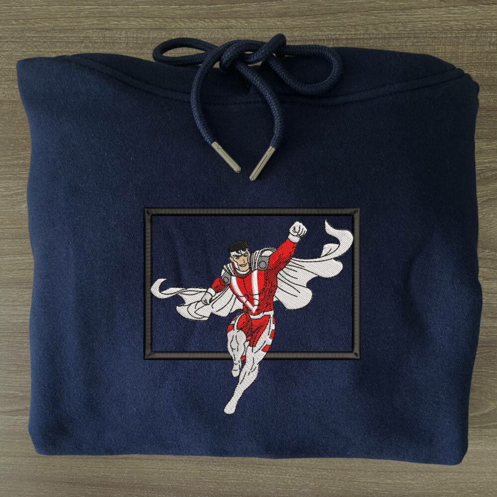 Mr.Majestic Art Embroidered Hoodie Navy (3)