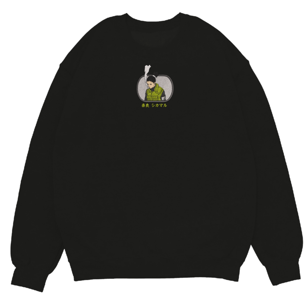 Nara Shikamaru Art Embroidered Sweatshirt Black (2)