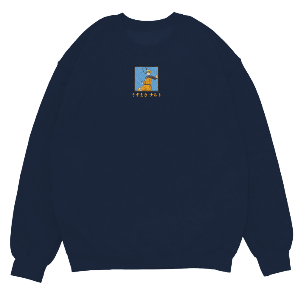 Naruto Rasengan Art Embroidered Sweatshirt Navy