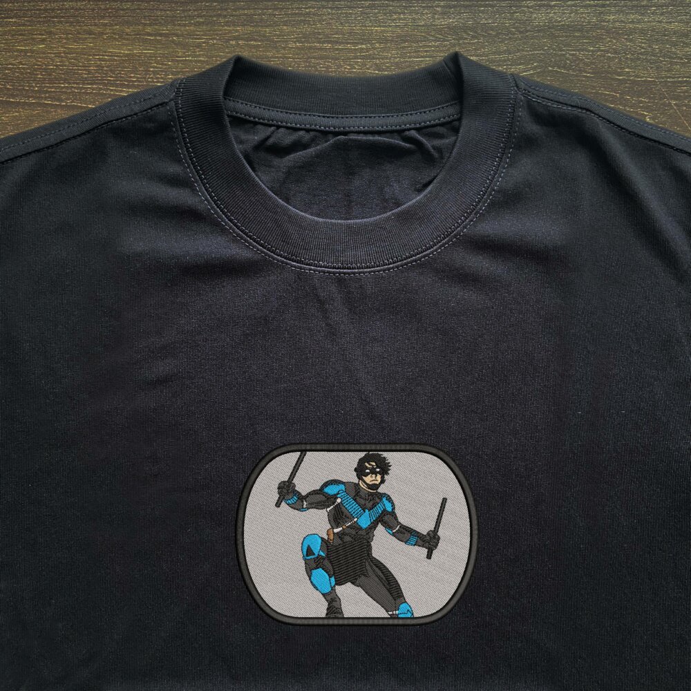 Nightwing Art Embroidered T shirt Black (3) Thumbnails T shirt Gallery