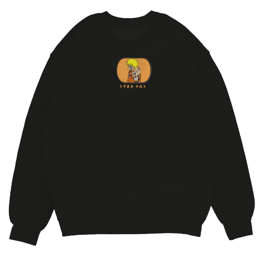 Ninja Hero Art Embroidered Sweatshirt black