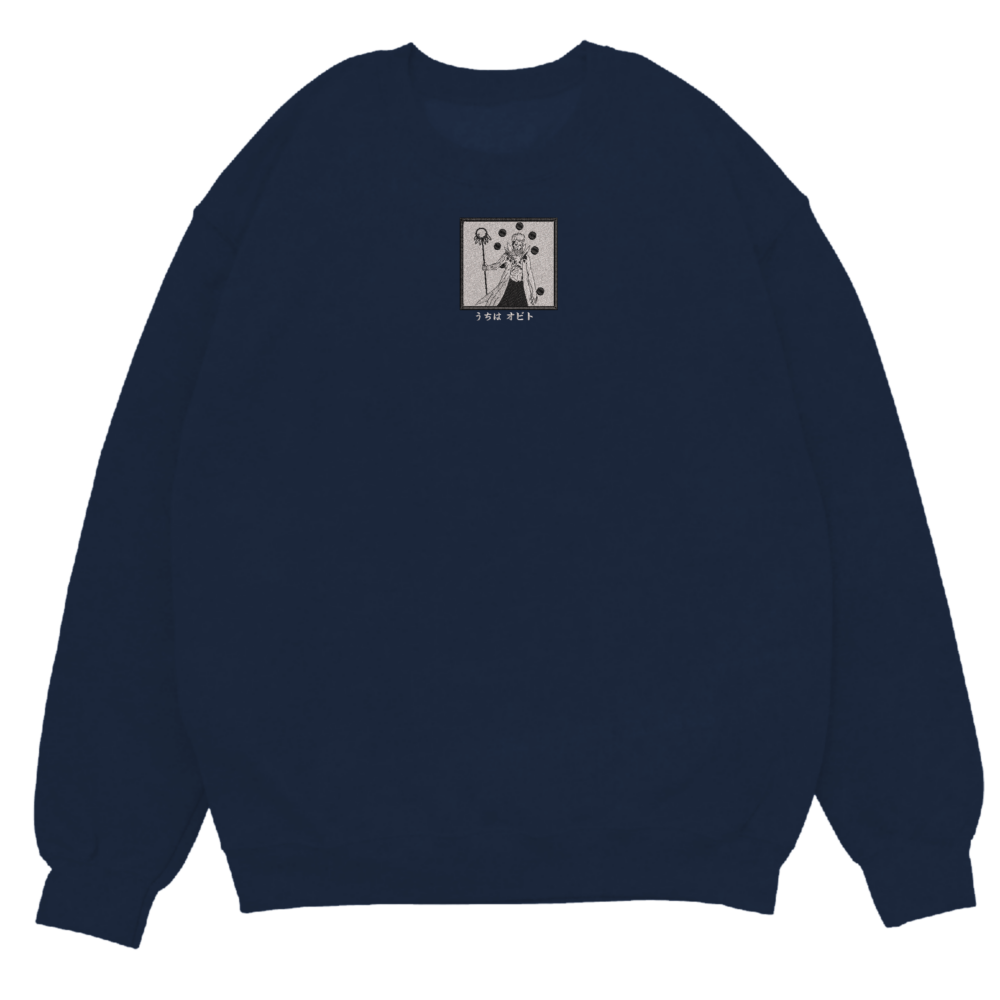 Obito Six Paths Art Embroidered Sweatshirt Navy