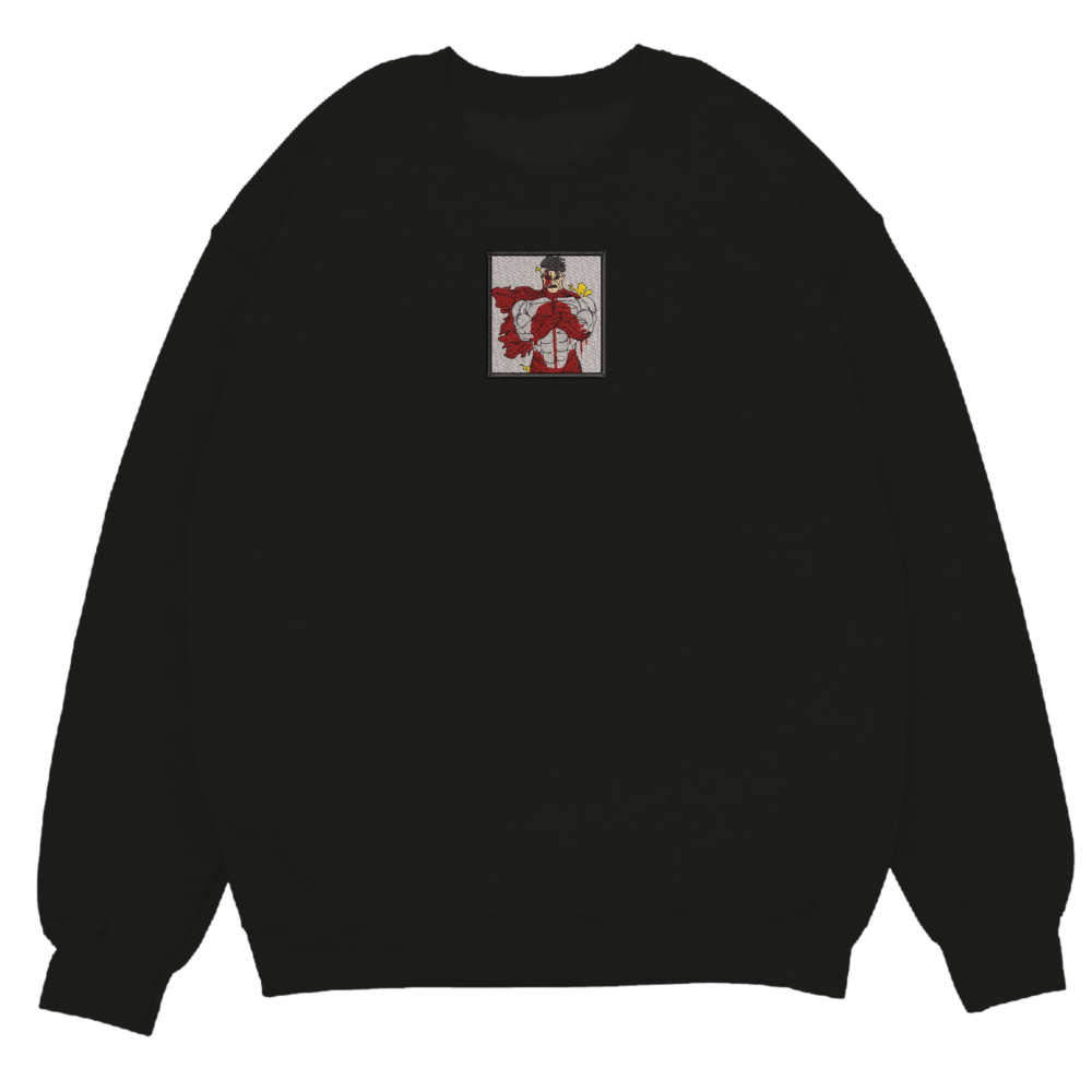 Omni Man Art Embroidere Sweatshirt Black