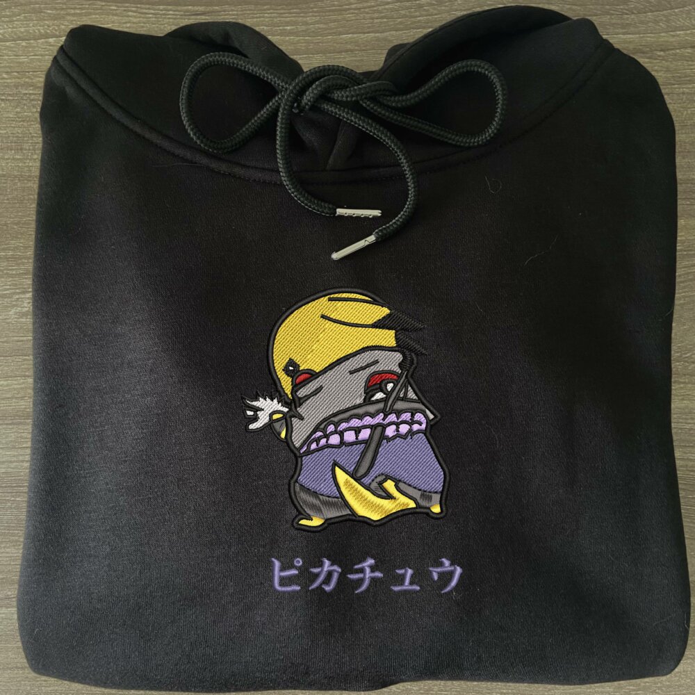 Pikasuke Art Embroidere Hoodie Black (2)